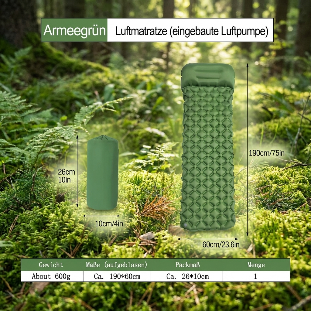 Velvona´s Ultraleichte & kompakte Isomatte - perfekt für unterwegs