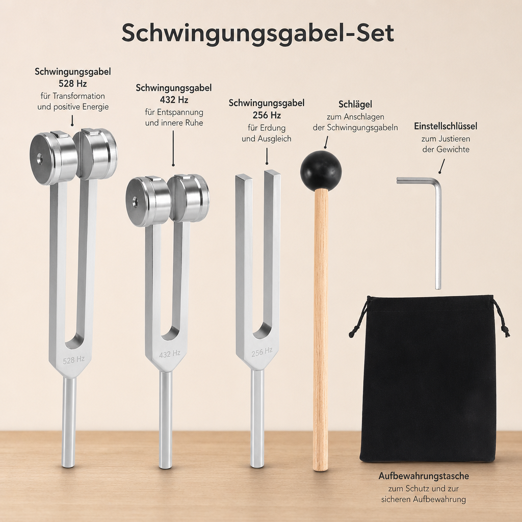 Velvona´s Stimmgabel-Set (128Hz, 256Hz, 512Hz)
