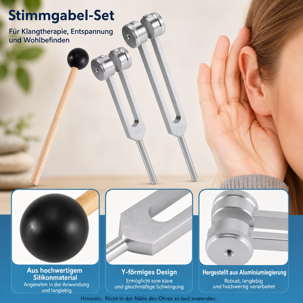 Velvona´s Stimmgabel-Set (128Hz, 256Hz, 512Hz)